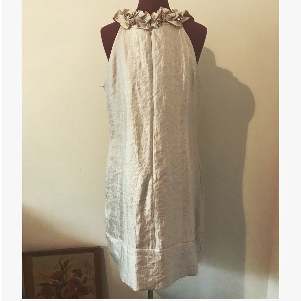 NWOT Gold ruffle Dress Barn dress. Shiny! ✨